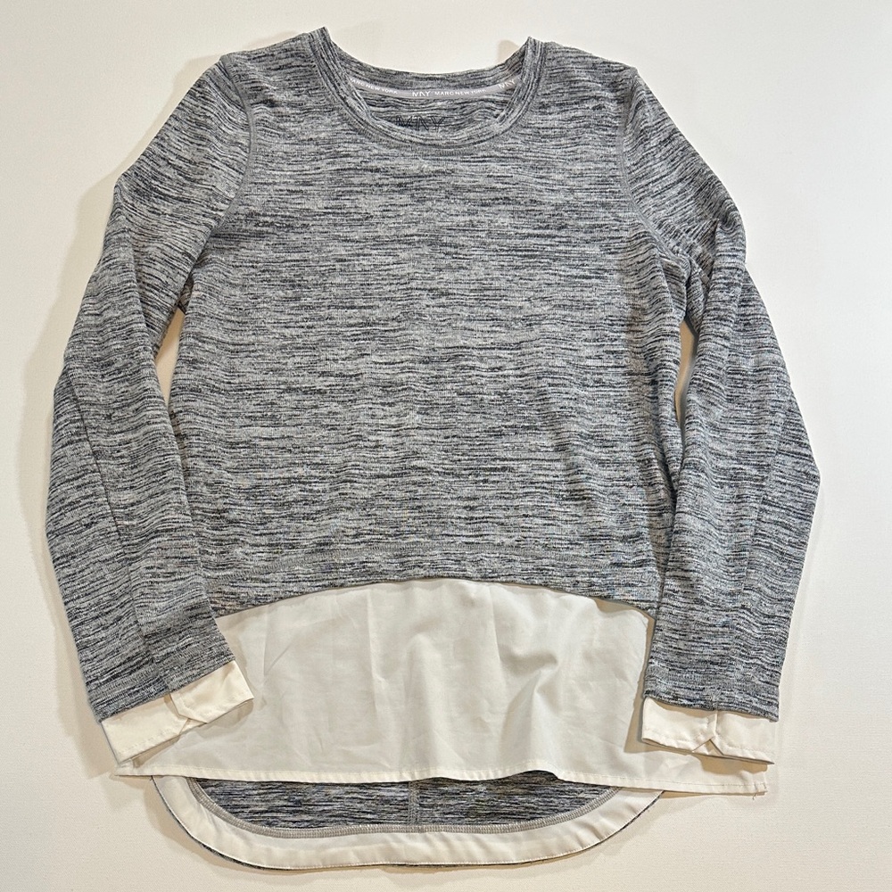 Marc New York Gray Layered Look Sweater Top Women’s Medium